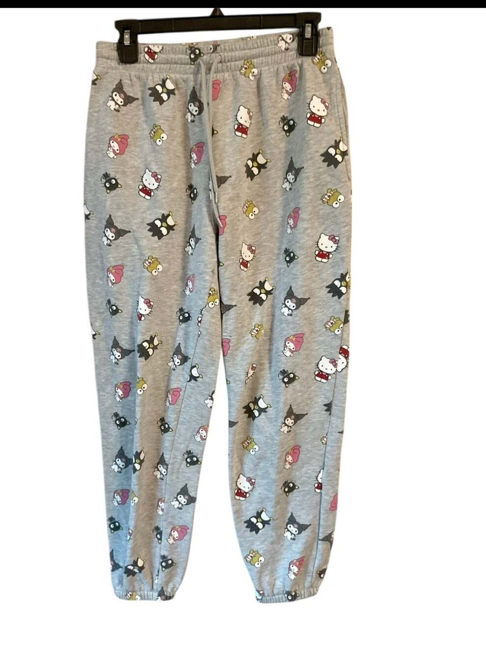 Sanrio Hello Kitty and Friends All Over Print Grey Fleece Jogger Sweatpants